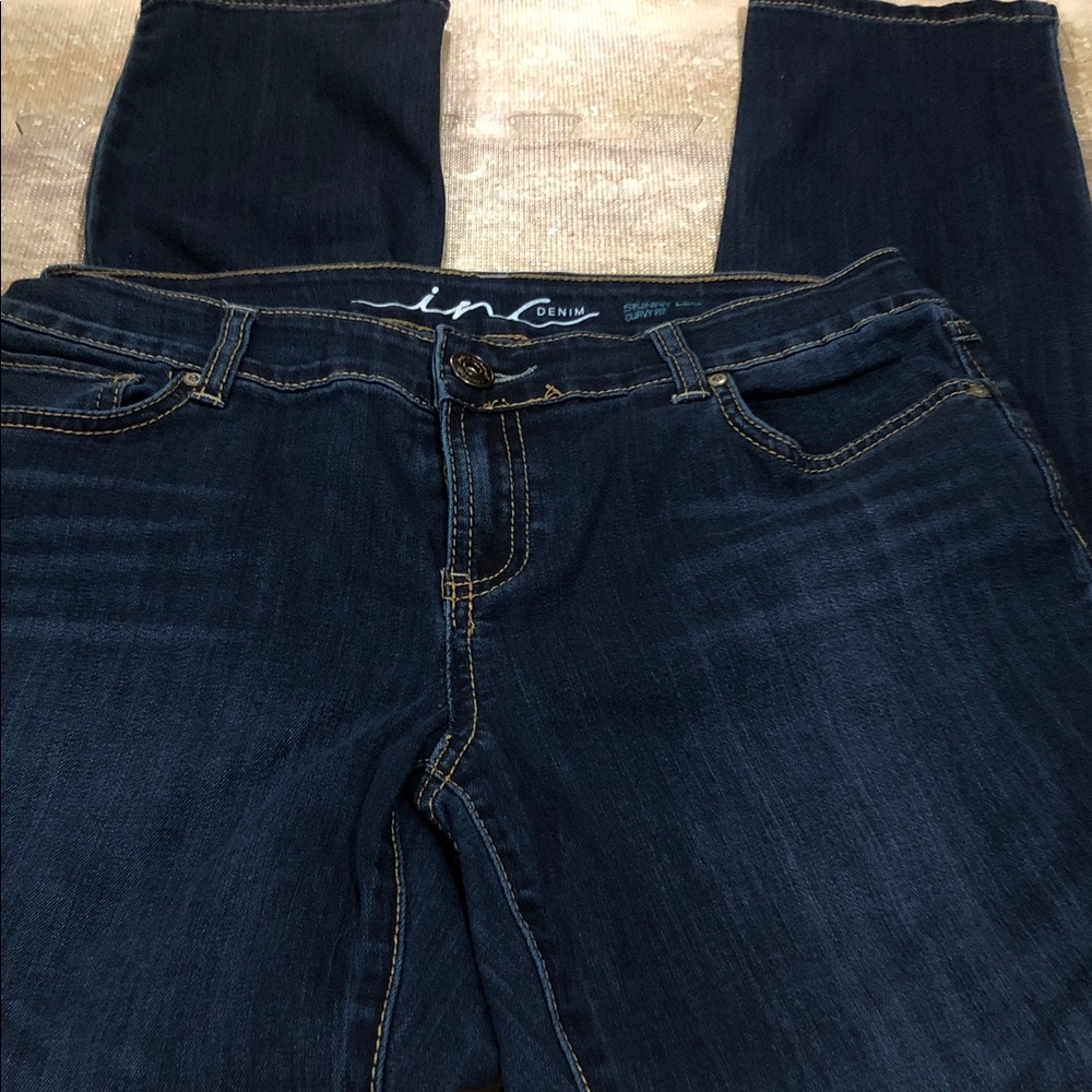 INC International Concepts Dark Blue Skinny Jeans Size 8